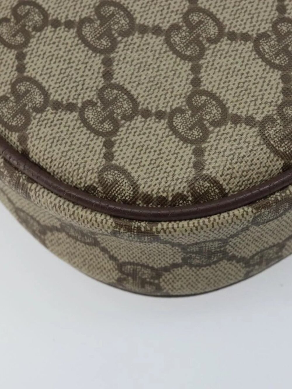 GUCCI GG Supreme Web Sherry Line Bag PVC Beige 007 58 6112 4023 Auth 172298 - Picture 5 of 16
